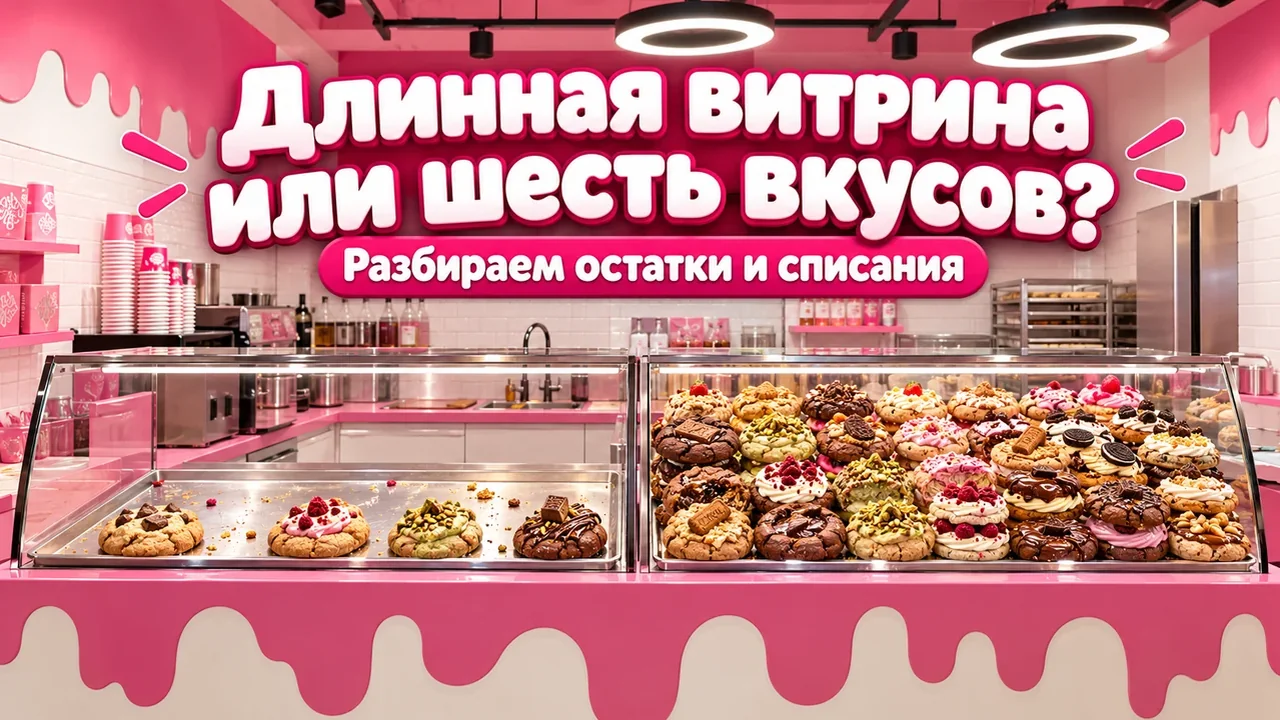 Ассортимент кондитерской: длинная витрина или шесть вкусов
