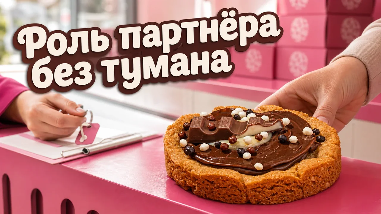 Витрина Куки Луки с крупными кукисами показывает продуктовую систему франшизы