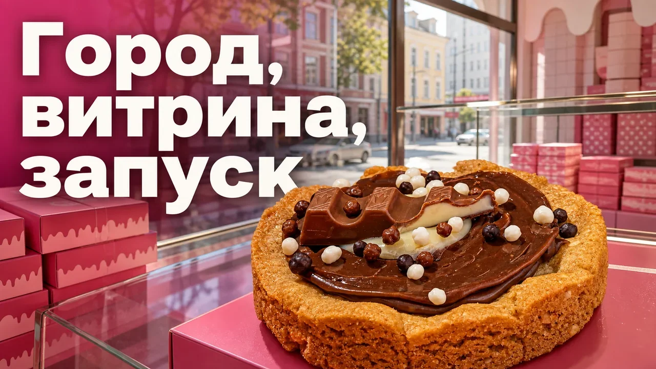 Витрина с крупными кукисами помогает оценить, как продукт будет считываться в небольшом городе