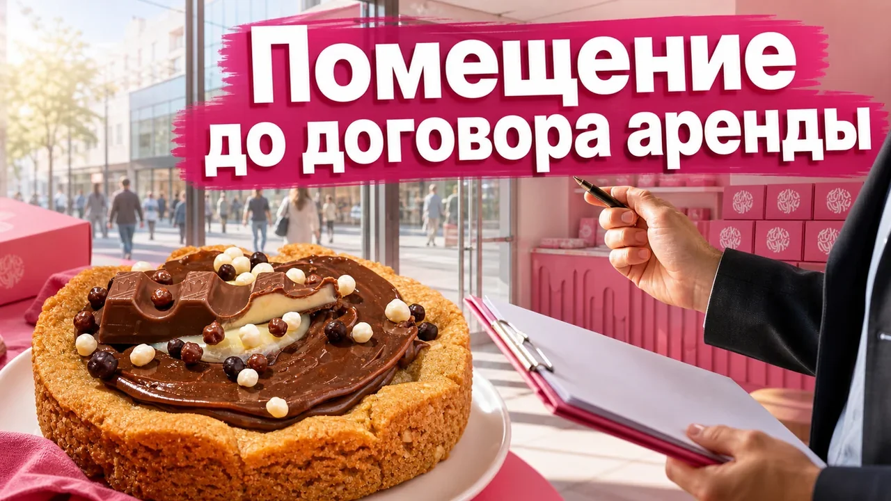 Фасад светлой десертной точки с заметной витриной и входом для проверки локации до аренды
