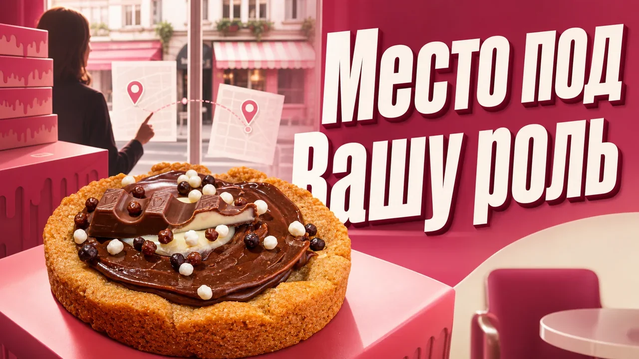 Витрина с крупными кукисами как пример места, где продукт должен быть заметен с первого взгляда
